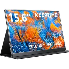 KEEPTIME モバイルモニター 15.6インチ 1920*1080 モバイルディスプレイ ポータブルモニター IPS液晶パネル 非光沢画面 薄型 軽量 マグネット保護カバー付き USB Type-C ミニHDMI PS4/XBOX/Sw- 3037718e