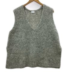 green label relaxing グリーンレーベルリラクシング Vネック サイドスリット ニットベスト size表記なし/ライトグレー