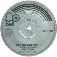 7” Gary Glitter Rock And Roll Part 1 & 2 BELL1216 Bell Records /00080