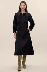 レベッカテイラー レディース トップス ワンピース Rebecca Taylor Elspeth Twill Dress Black ブラック