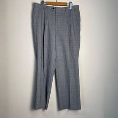 DAKS ダックス スラックスパンツ 日本製 グレンチェック ツータック ウール混 テーパード ビジネス グレー サイズ79 NC345