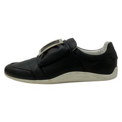 RogerVivier(ロジェヴィヴィエ) スリッポン 37 1/2 レディース 黒×ゴールド リボン レザー