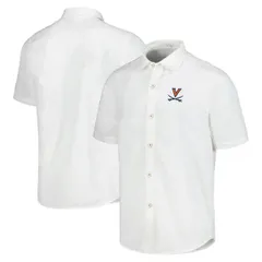 トッミーバハマ メンズ トップス シャツ Mens Tommy Bahama White Virginia Cavaliers Coconut Point Palm Vista IslandZone