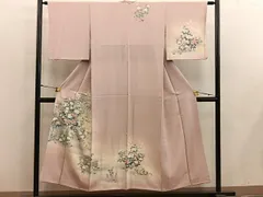 平和屋着物■訪問着　友禅　牡丹花文　暈し染め　正絹　逸品　BAAY0239mz