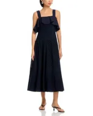 スリーワンフィリップリム レディース トップス ワンピース ミディ 31 Phillip Lim Broderie Anglaise Midi Dress Midnight