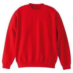 ユナイテッドアスレ UnitedAthle 10.0オンス クルーネックスウェット(パイル アダルト) カジュアルスウエツトジャケット (504401-69)、ﾚｯﾄﾞ