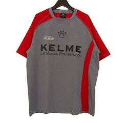 ケルメ 半袖Ｔシャツ トップス プラクティスシャツ サッカー スポーツウエア メンズ Mサイズ グレー×レッド KELME 【中古】