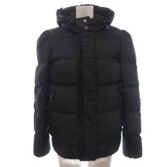 ジューシークチュール JUICY COUTURE ダウンジャケット フード フリル 黒 ブラック S アウター