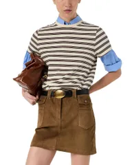 ジェラルド・ダレル レディース トップス シャツ Gerardarel Maysane Striped Top Brown ブラウン