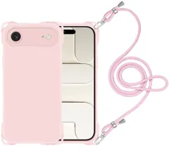 iPhone Air 用 ケース ショルダー いphoneairケース ストラップ 調節可能な アイフォンAir 肩がけ 首掛け 紐付き 斜めがけ 縄掛け スマホケース あいふおん17 air カバー 耐衝撃 薄型 透明 シリコン TPU 保護 バンパー スト