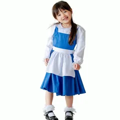 【新品】 [MANAMANA] 町娘 町ベル 子供 キッズ エプロンドレス プリンセスドレス カチューシャ 2点セットキッズコスチューム ブルー 女の子 キッズコスチューム ガールズ お姫様 仮装 変身 コスプレ 衣装 ハロウィン クリスマス 衣装 誕生日 1