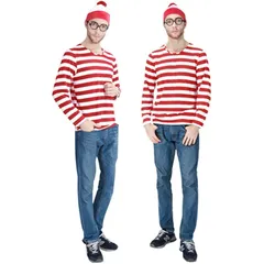 【新品】 [LAMONKE] ハロウィン コスプレ ウォーリー 大人用 男性 仮装 3点セット ウォーリーを探せ メンズ コスプレ衣装 舞台演出服 コスチューム クリスマス 新年会 忘年会 コスプレイベント仮装 学園祭 文化祭(男性,XXL)