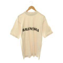 バレンシアガ BALENCIAGA 764235 24SS STENCIL TYPE ダメージTシャツ カットソー 半袖 ロゴ コットン XS ピンクベージュ /NR ■OS ■SH