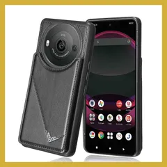 【Viesa】背面カバー ケース手帳型 互換性 AQUOS R8 Pro/SH-51D/A301SH 対応 SHARP 背面型ケース (ブラック) 軽・薄 持ちやすい、横置きスタンド機能 財布型 スマホバック?カバー シャープR8pro アクオスr8pro B
