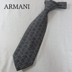アルマーニ コレツィオーニ ARMANI COLLEZIONI ネクタイ グレー 幾何学柄 総柄 ポリエステル イタリア製 ク032