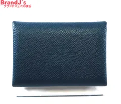 美品 エルメス カルヴィ デュオ W刻 コインケース カードケース ミニ財布 HERMES /34983