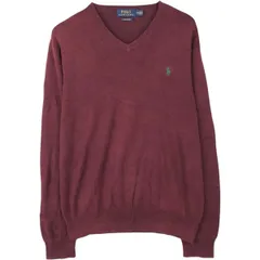 古着 ラルフローレン Ralph Lauren POLO RALPH LAUREN Vネック ピマコットンニットセーター メンズM相当/eaa670151