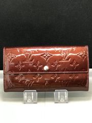 ルイヴィトン ヴェルニ モノグラム 赤 レッド 長財布 ポルダムール