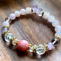 No.1010 ♡幸福感＊女性的魅力♡高品質インカローズと薔薇の西洋プリンセス風ブレスレット/天然石 パワーストーン 水晶 インカローズ