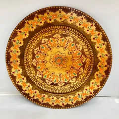 ブルガリア製 ヴィンテージ 木製　飾り皿 直径30cm／тпк Колективен труд  民芸品 壁飾り インテリア
