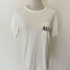 CSM247 マーガレットハウエル ロゴ プリント ポケット Tシャツ カットソー ホワイト Sサイズ