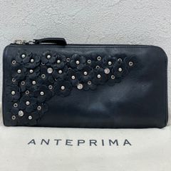 アンテプリマ フォラータ 長財布 ブラック 黒 花 革 レザー - メルカリ