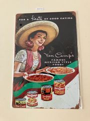 メキシコ料理 缶詰 チリ スパニッシュライス タマレス ビーンズ ブリキ看板 アンティーク調 アメリカン雑貨 ウォールデコ ビンテージ加工