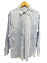 BROOKS BROTHERS (ブルックスブラザーズ) SLIM FIT ノンアイロン 長袖 シャツ チェック コットン 16 1/2 ライトブルー×ライトイエロー メンズ/025