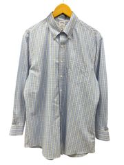 BROOKS BROTHERS (ブルックスブラザーズ) REGENT ノンアイロン 長袖 シャツ チェック コットン  16 1/2 ブルー×イエロー メンズ/025
