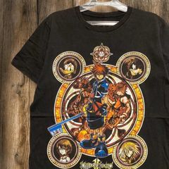 ゲーム Tシャツ キングダム ハーツ ソラ ドナルド グーフィー ディズニー ファンタジー 黒 -  Lサイズ 古着 ビンテージ used vintage  p10