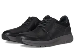 クラークス メンズ シューズ スニーカー Clarks Motion Trek Plain Toe Black Leather ブラック