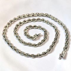 送料無料 ペーパーチェーンネックレス 60cm 幅5mm シルバー ステンレス 金属アレルギー対応 メンズ チェーンネックレス ペーパーチェーン 刻印デザイン ネックレスチェーン ストリート 重厚感 無骨 シンプル 上品 韓国ファッション カジュアル