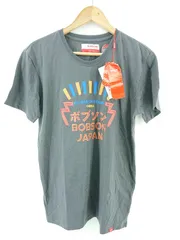 ◇ ⊂ ボブソン BOBSON 小島岡山プリントTシャツ 半袖Tシャツ グレー系 Lサイズ メンズ E  【1607220014566】