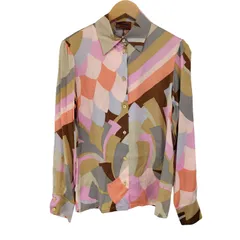 ミッソーニ MISSONI MADE IN ITALY 総柄シルク L/S シャツ レディース JPN：11号