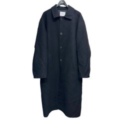 Steven Alan 100S メルトンバルカラーロングコート ブラック - メルカリ