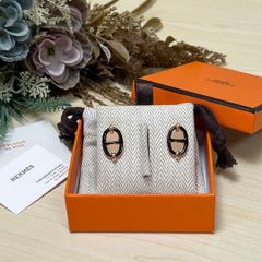 HERMES エルメス ポップHミニ ピアス ボルドー イエローゴールド