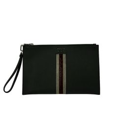 PRADA(プラダ) セカンドバッグ - ダークグレー×ライトグレー×ボルドー レザー