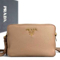 極美品 PRADA 1BA349 ヴィッテロダイノ ミニバッグ 茶 ブラウン プラダ