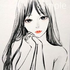 肉筆原画 水墨画 絵画 日本画 ドローイング 和装 美人画 - メルカリ