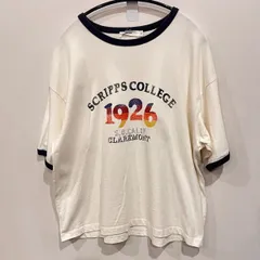 ニコアンド niko and ... リンガーTシャツ カレッジプリント 半袖 ホワイト サイズ4 ST92CD05KO