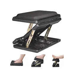 ☆新品☆フットレスト オフィス 足置き 角度高さ調節 広げられた表面 足枕 柔らかい 取り外しクッション 黒 40x31x5cm