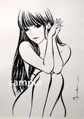 肉筆原画 水墨画 絵画 日本画 ドローイング 和装 美人画 - メルカリ