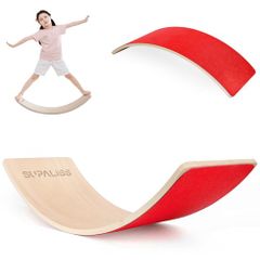 밸런스 보드 목제 아이·어른용 체간 트레이닝 실내 놀이기구 유라유라 보드 피트니스 요가 스트레치 내하중 200kgt