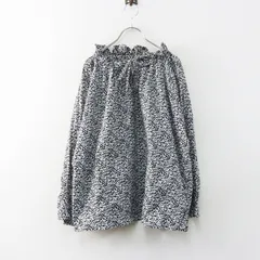ハグオーワー クロス＆クロス Cloth&Cross リバティタナローン グレンジェイド フリルカラー ブラウス ブラック／【2400015140056】