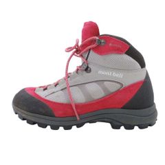 良品 mont-bell モンベル 1129544 ティトンブーツ ワイド トレッキングシューズ 登山靴 防水 靴 24.0cm グレー ピンク レディース 古着 中古 USED