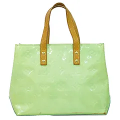 本物 ルイヴィトン LOUIS VUITTON LV リード PM ヴェルニ レザー トートバッグ ハンドバッグ ペパーミント M91307 Reade ビトン バッグ 中古・