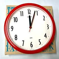 I【HY】【中古品】FANCY CLOCK 壁掛け時計 レッド M260 レトロポップ 箱[送料無料(一部地域を除く)]HY004