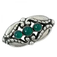 【中古】Georg Jensen ジョージジェンセン ブローチ 156 ブローチ SV925 9g シルバー レディース 緑石