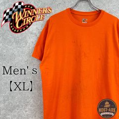 T249【WINNERS CIRCLE / NASCAR】無地プレーン プレーンTシャツ オレンジ〔XL〕