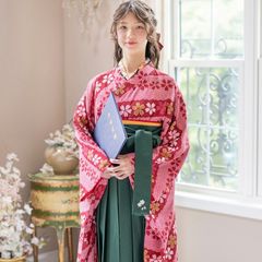 象牙着物×紅赤被布】京都絵師によるオリジナル柄&レース生地の被布 象牙着物×紅赤被布】京都絵師によるオリジナル柄&レース生地の被布